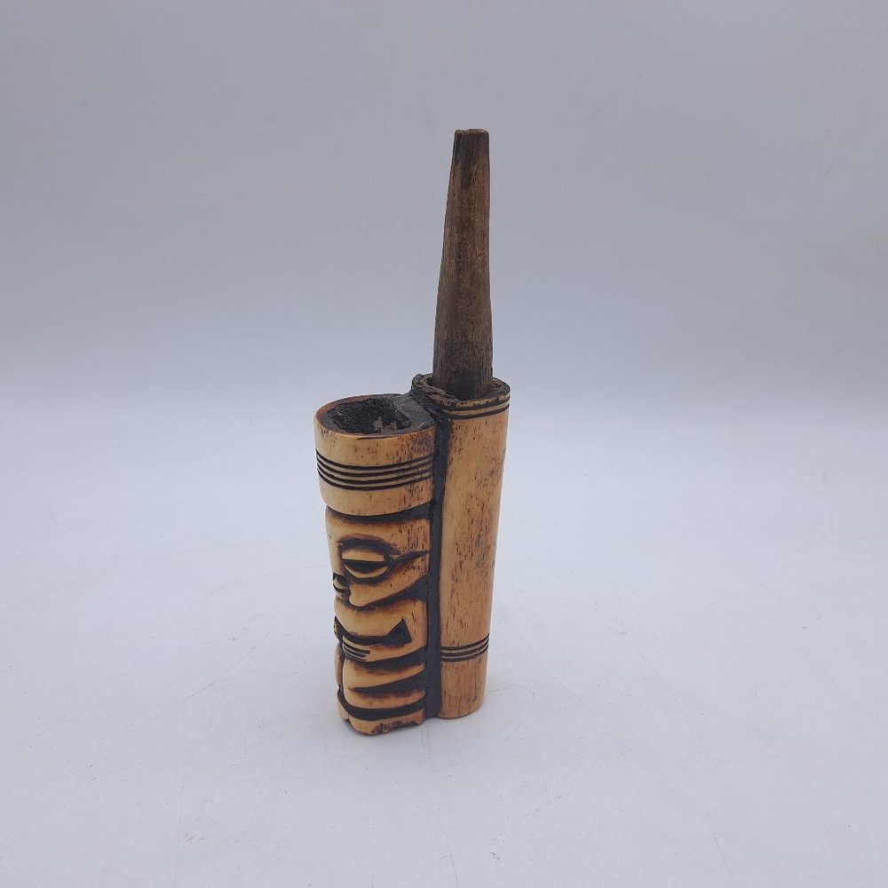 Vintage African Bone Craving With Handle